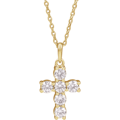 Helena Diamond Cross Necklace - 14K Yellow Gold