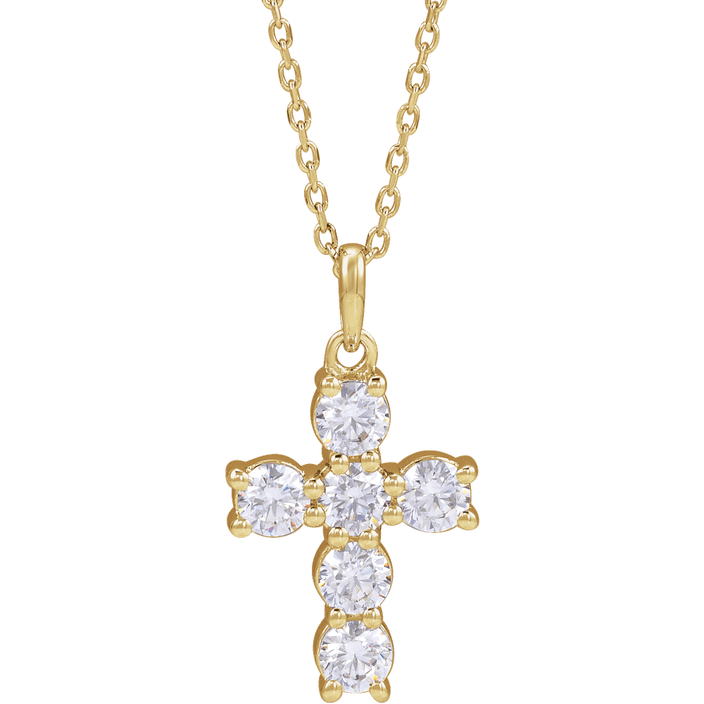 Helena Diamond Cross Necklace - 14K Yellow Gold