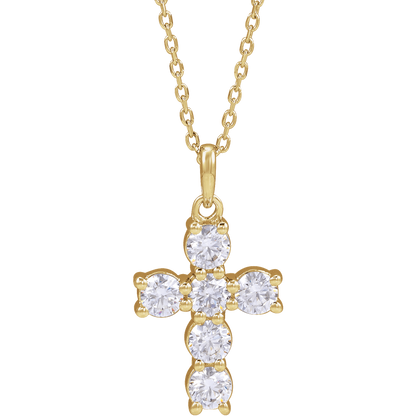 Helena Diamond Cross Necklace - 14K Yellow Gold