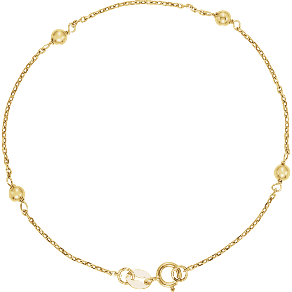 Gold Bead Station Bracelet