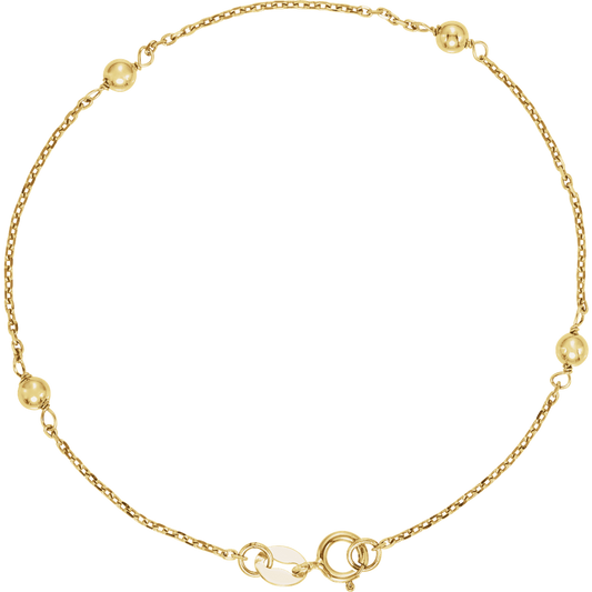 Gold Bead Station Bracelet