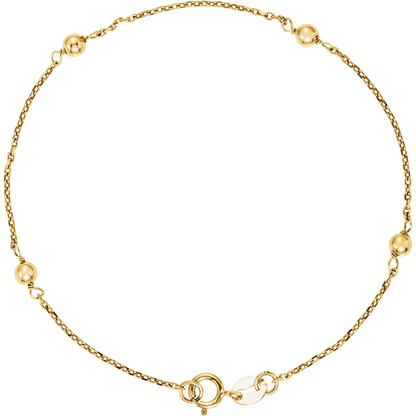 Gold Bead Station Bracelet