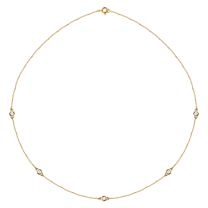 Esme Diamond Station Necklace - 14K Yellow Gold