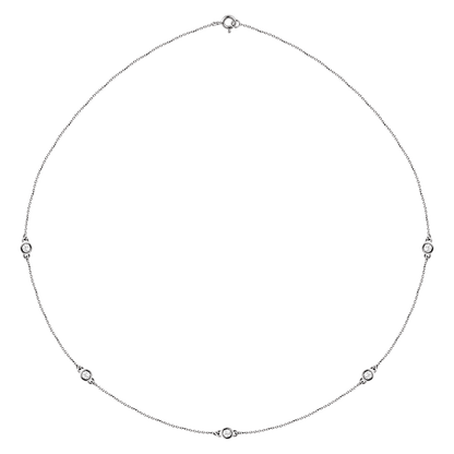 Esme Diamond Station Necklace - 14K White Gold
