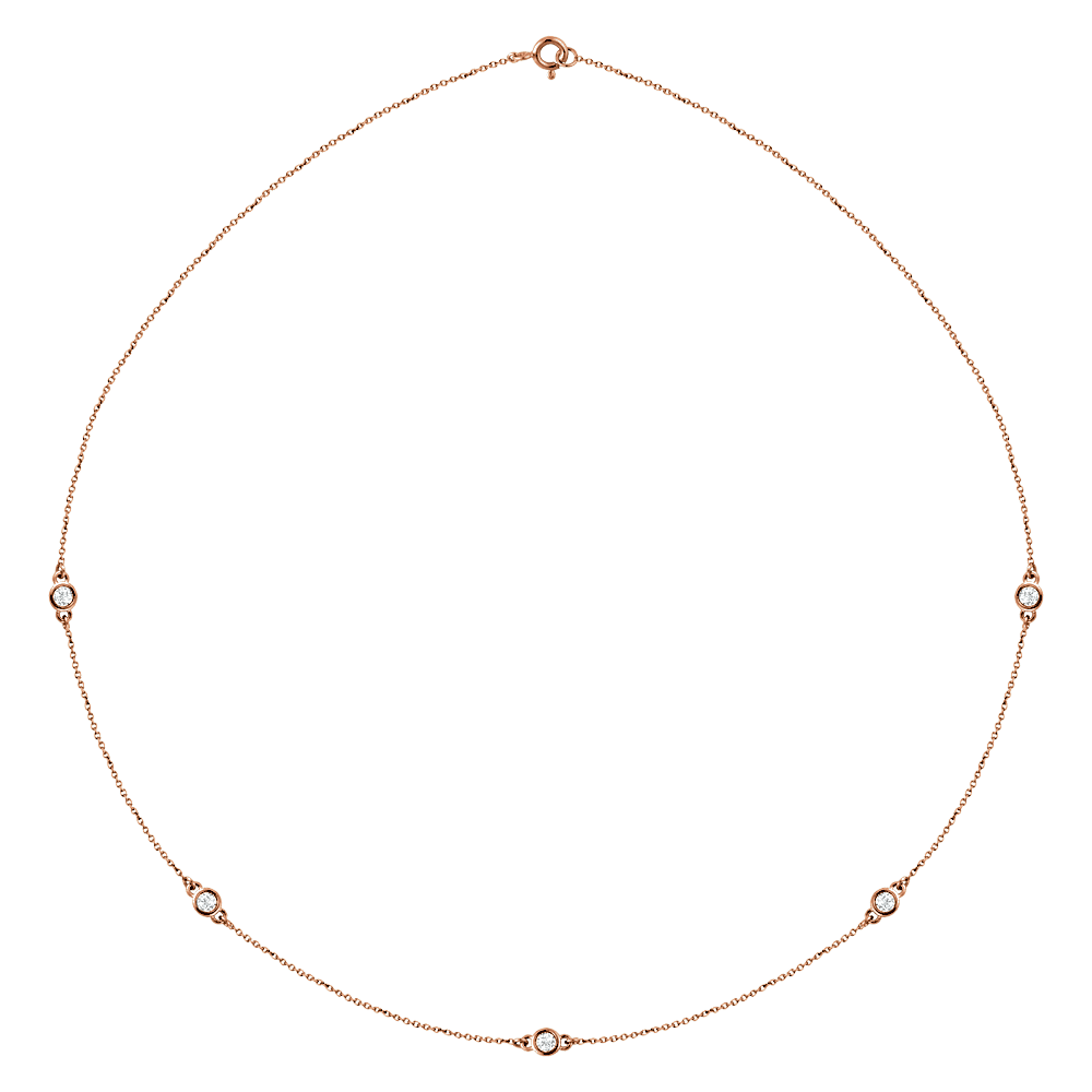 Esme Diamond Station Necklace - 14K Rose Gold