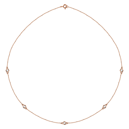 Esme Diamond Station Necklace - 14K Rose Gold