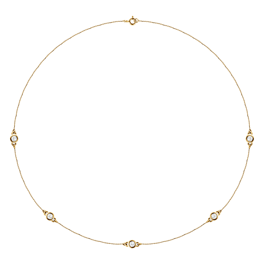 Esme Diamond Station Necklace - 14K Yellow Gold