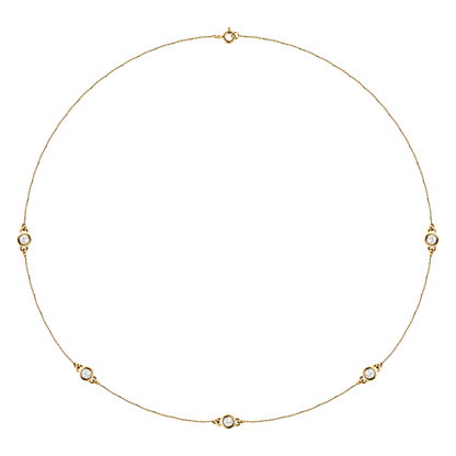 Esme Diamond Station Necklace - 14K Yellow Gold