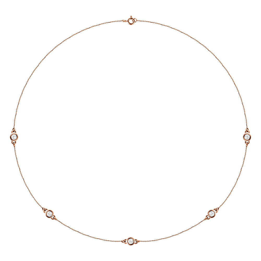 Esme Diamond Station Necklace - 14K Rose Gold