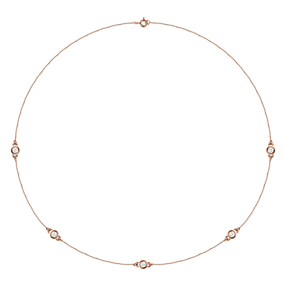 Esme Diamond Station Necklace - 14K Rose Gold