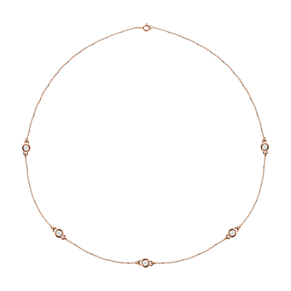 Esme Diamond Station Necklace - 14K Rose Gold