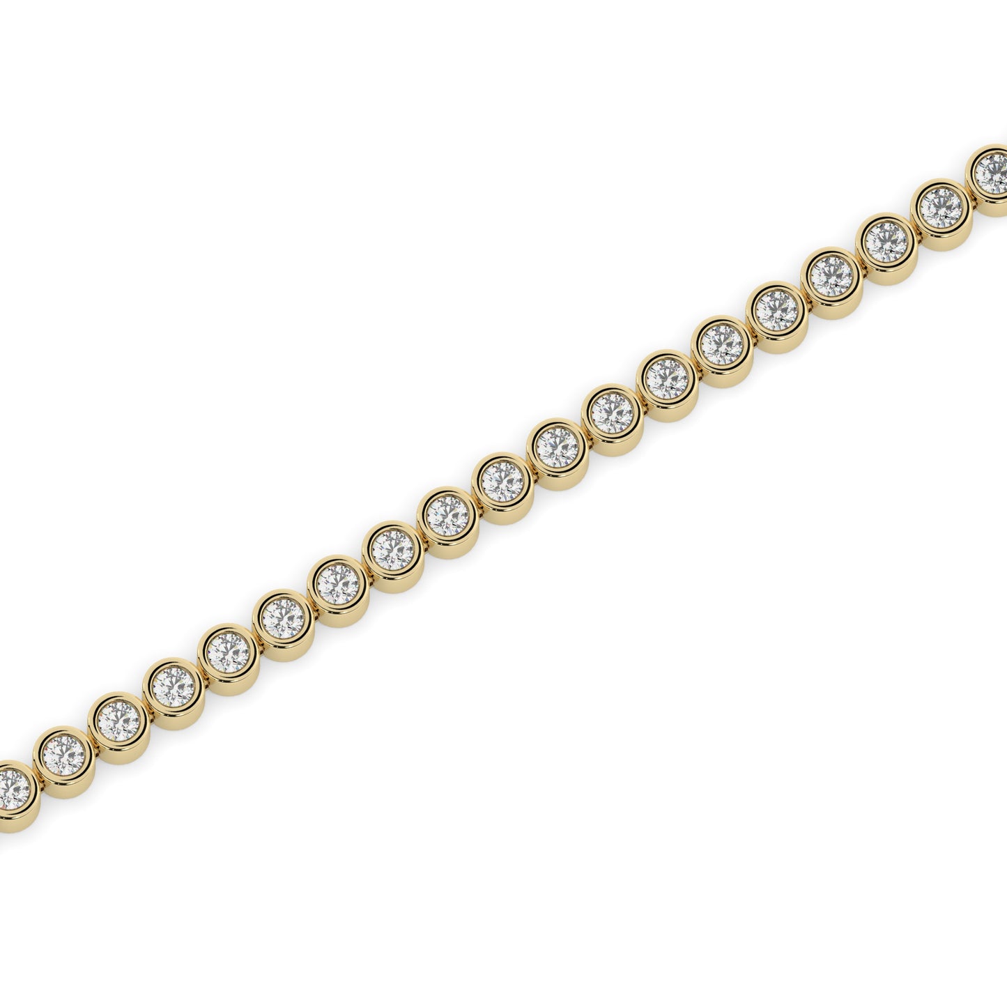 Round Bezel Diamond Tennis Bracelet
