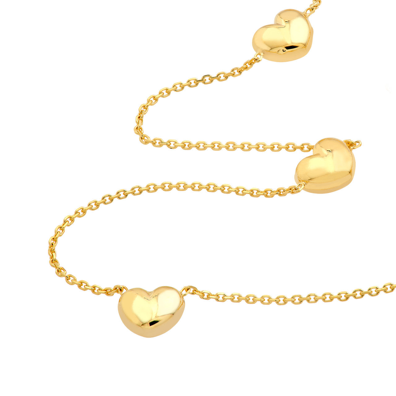 Puffy Heart Station Necklace