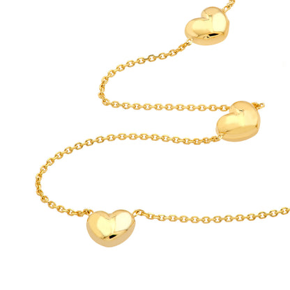 Puffy Heart Station Necklace