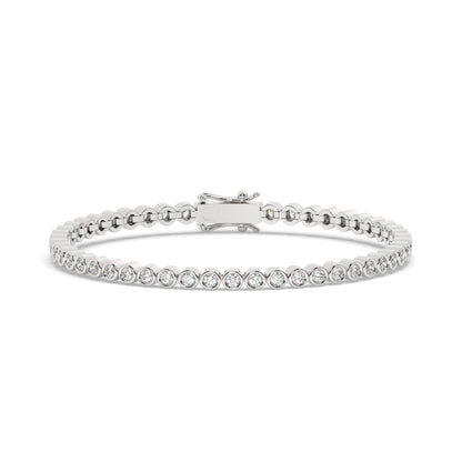Round Bezel Diamond Tennis Bracelet