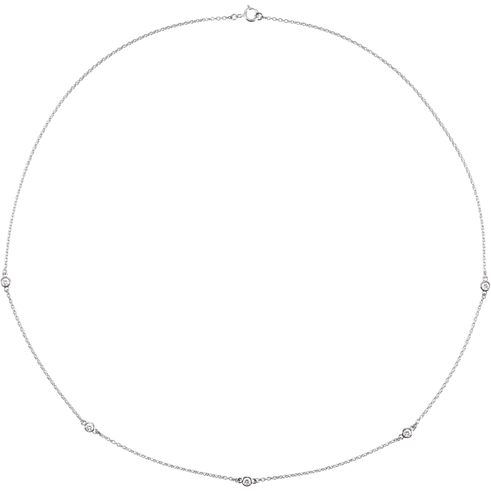 Esme Diamond Station Necklace - 14K White Gold