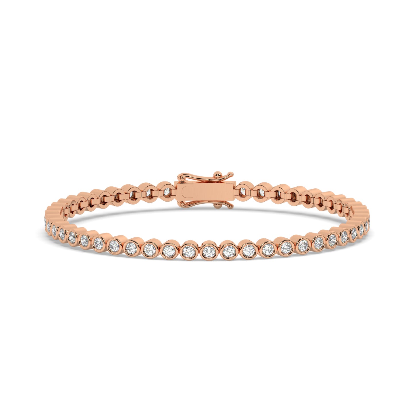 Round Bezel Diamond Tennis Bracelet