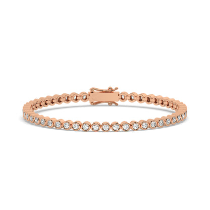 Round Bezel Diamond Tennis Bracelet
