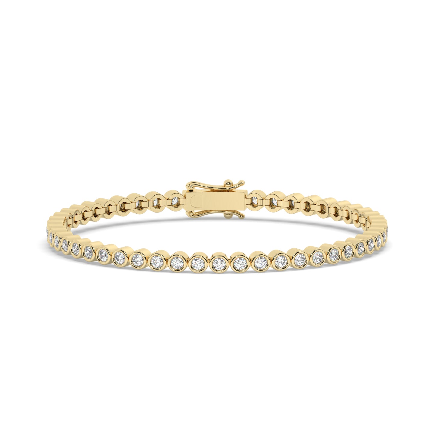 Round Bezel Diamond Tennis Bracelet