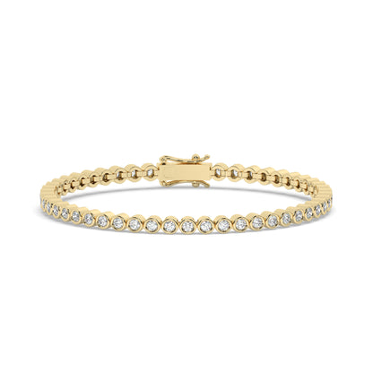 Round Bezel Diamond Tennis Bracelet