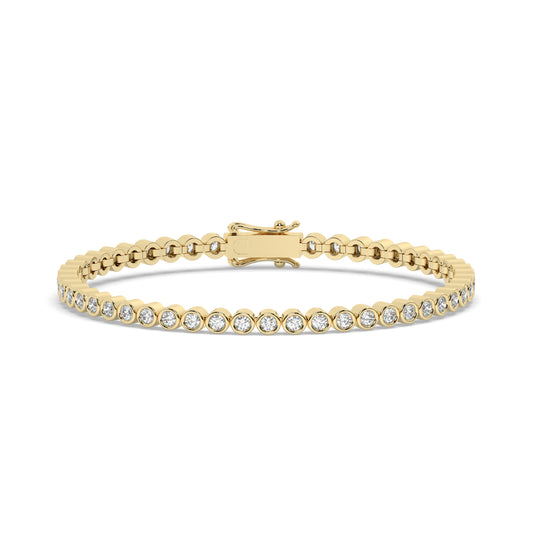 Round Bezel Diamond Tennis Bracelet