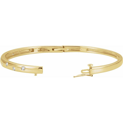 Bouncing Diamond Inlay Bangle