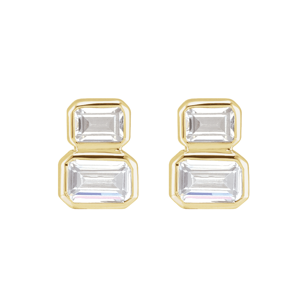 2 Stone Lab Diamond Earrings