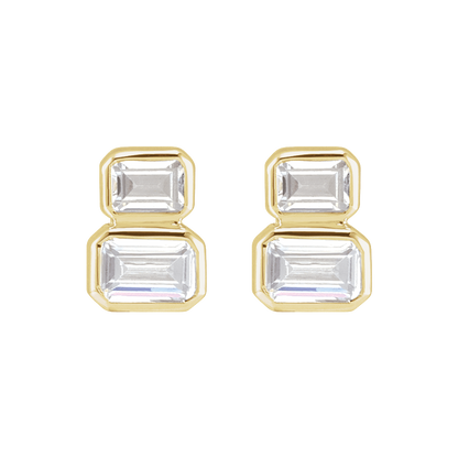 2 Stone Lab Diamond Earrings