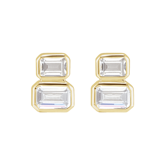 2 Stone Lab Diamond Earrings