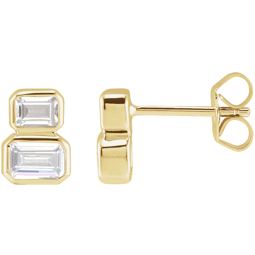 2 Stone Lab Diamond Earrings