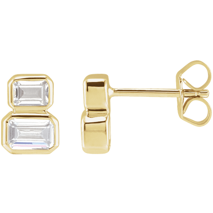2 Stone Lab Diamond Earrings