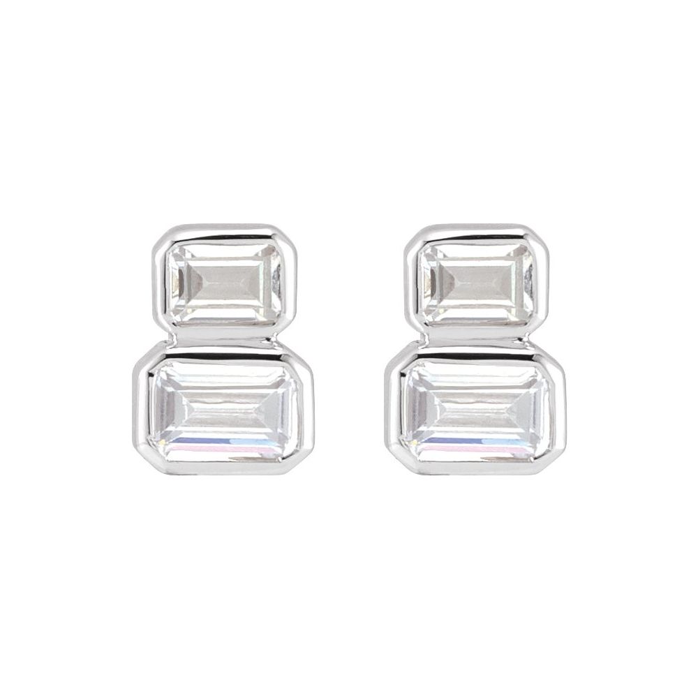 2 Stone Lab Diamond Earrings