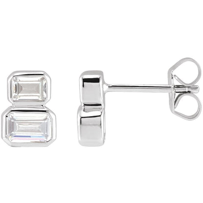 2 Stone Lab Diamond Earrings