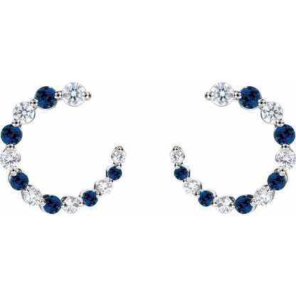 Cascading Diamond & Sapphire Earrings