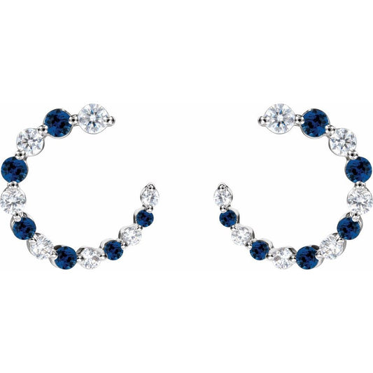 Cascading Diamond & Sapphire Earrings