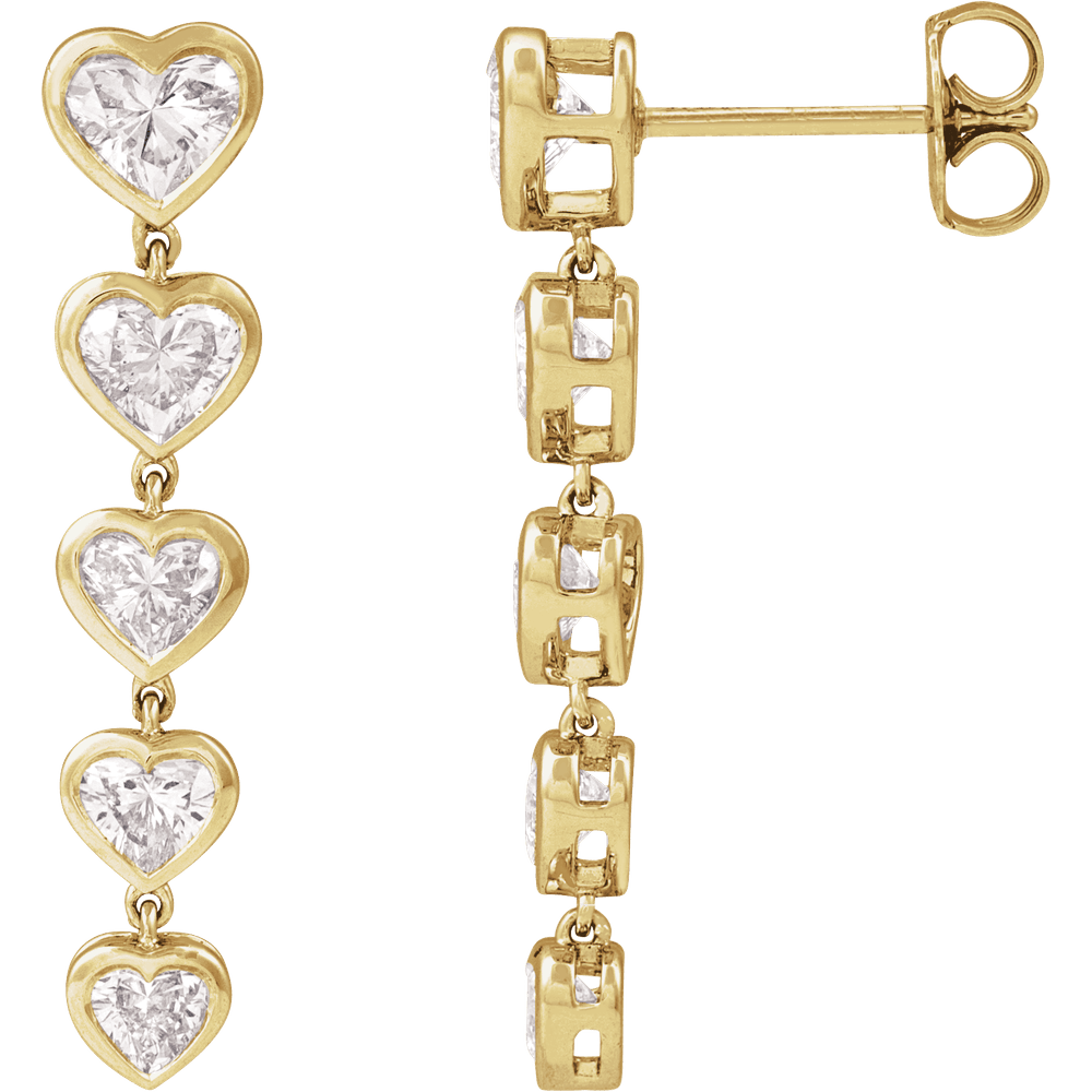Lab Diamond Heart Dangle Earring
