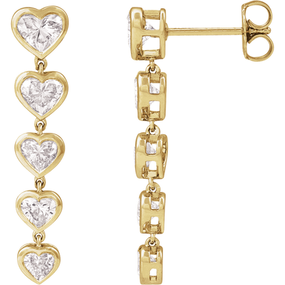 Lab Diamond Heart Dangle Earring