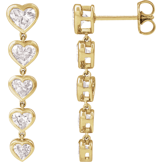 Lab Diamond Heart Dangle Earring