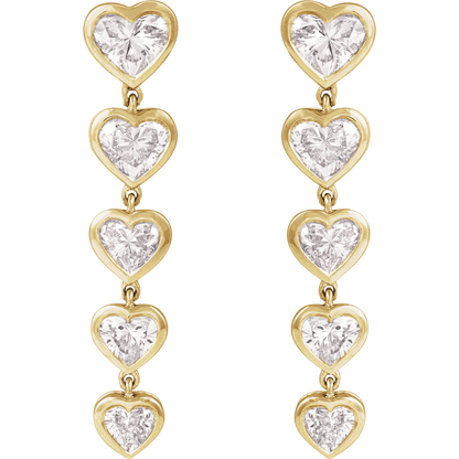 Lab Diamond Heart Dangle Earring
