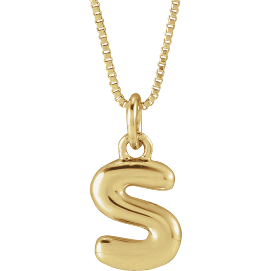 Initial Gold Bubble Necklace
