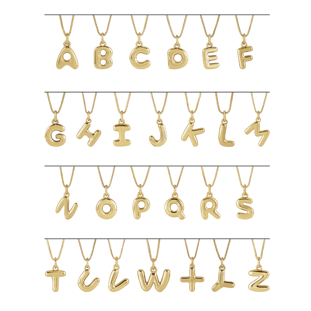 Initial Gold Bubble Necklace