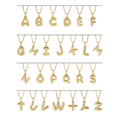 Initial Gold Bubble Necklace