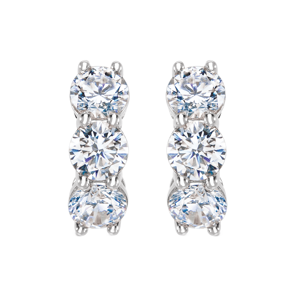 Triple Lab Diamond Hoops
