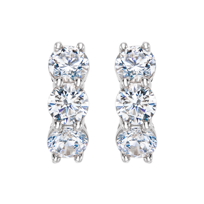 Triple Lab Diamond Hoops