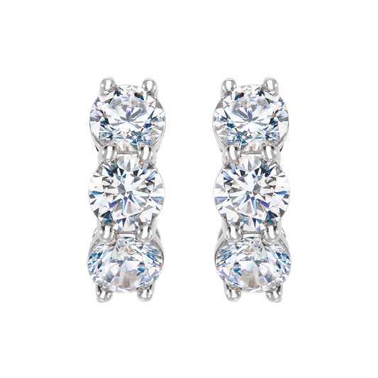 Triple Lab Diamond Hoops