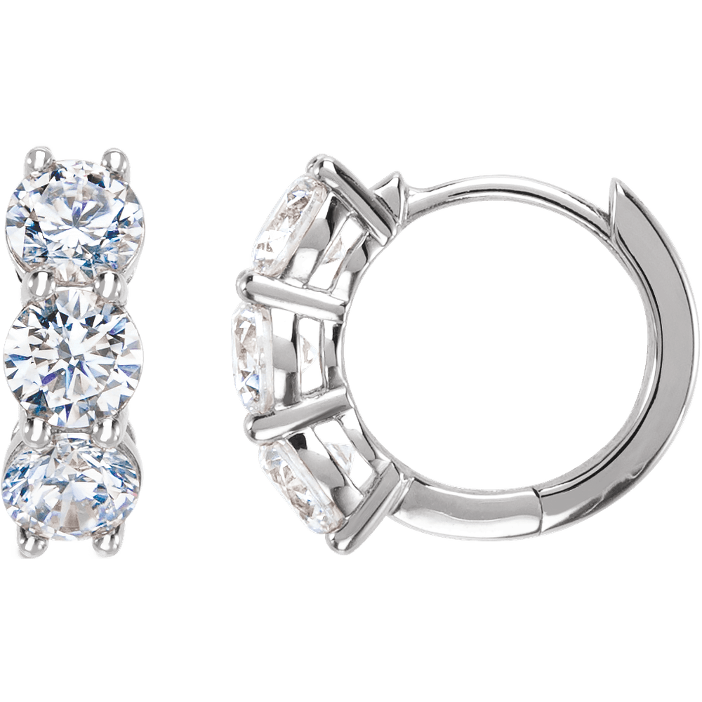 Triple Lab Diamond Hoops