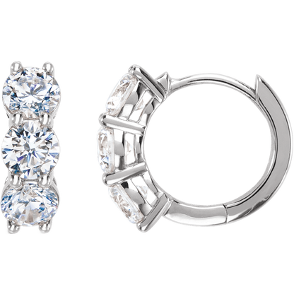 Triple Lab Diamond Hoops