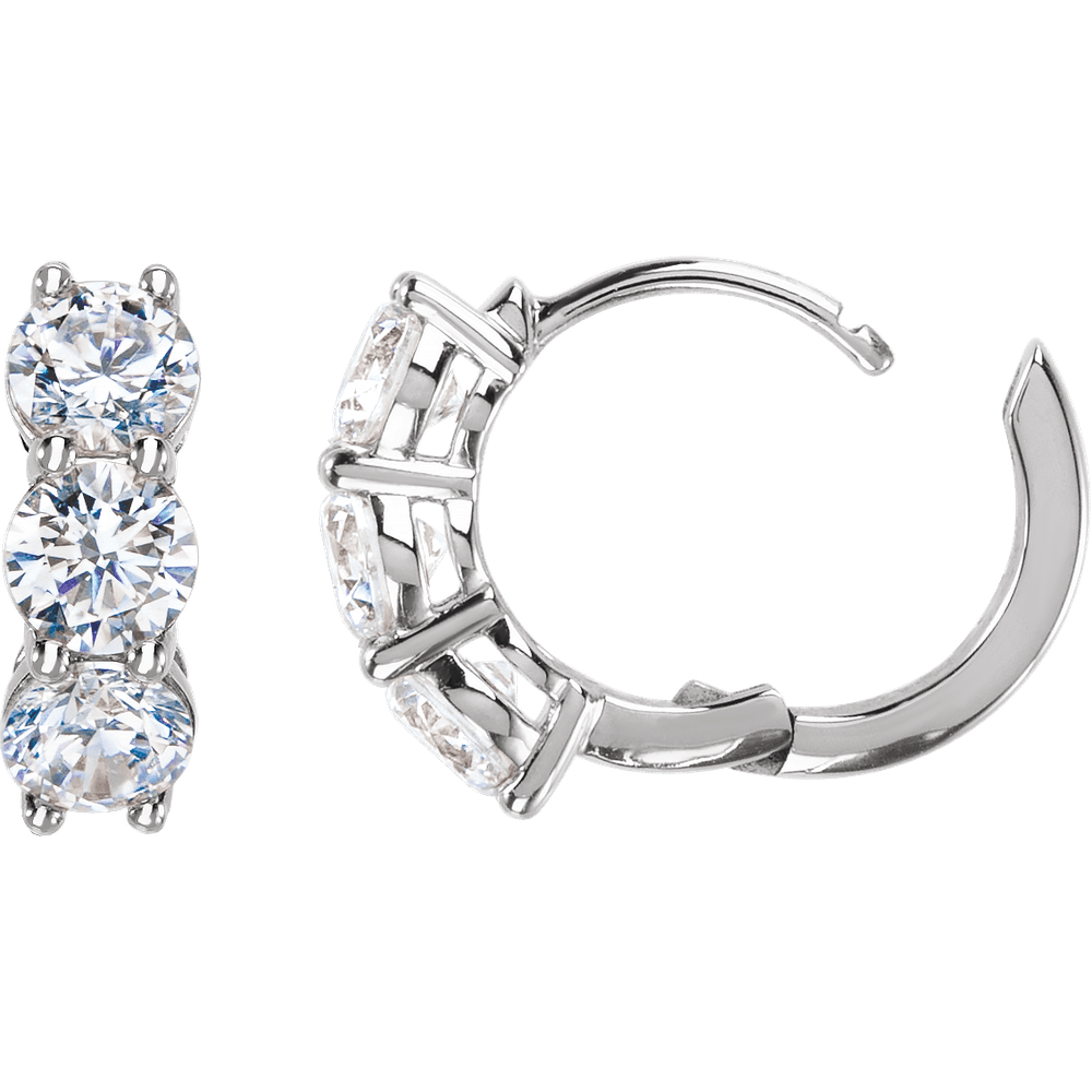 Triple Lab Diamond Hoops