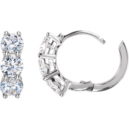 Triple Lab Diamond Hoops