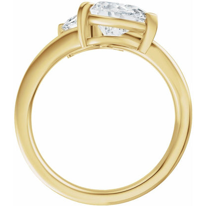 Leslie Pear 2 Stone Lab Diamond Ring
